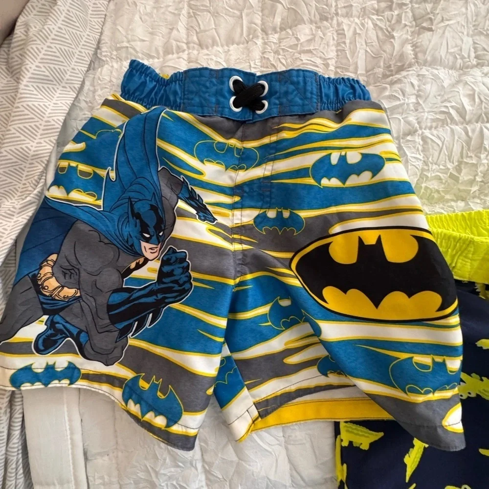 Batman and Alligator Themed Boys' Swim Shorts